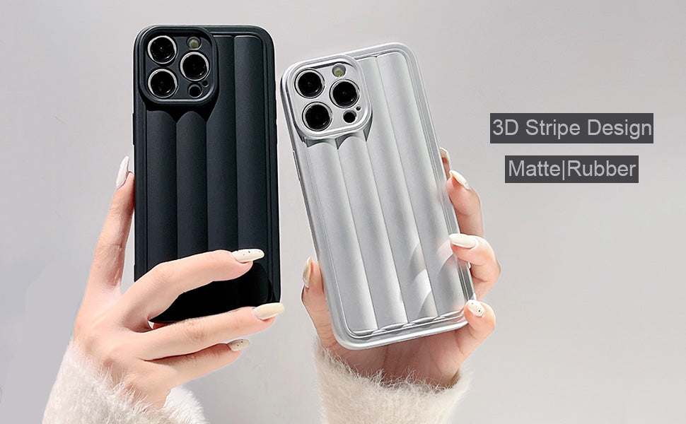 Case Rayas 3D - iPhone 14 - Negro