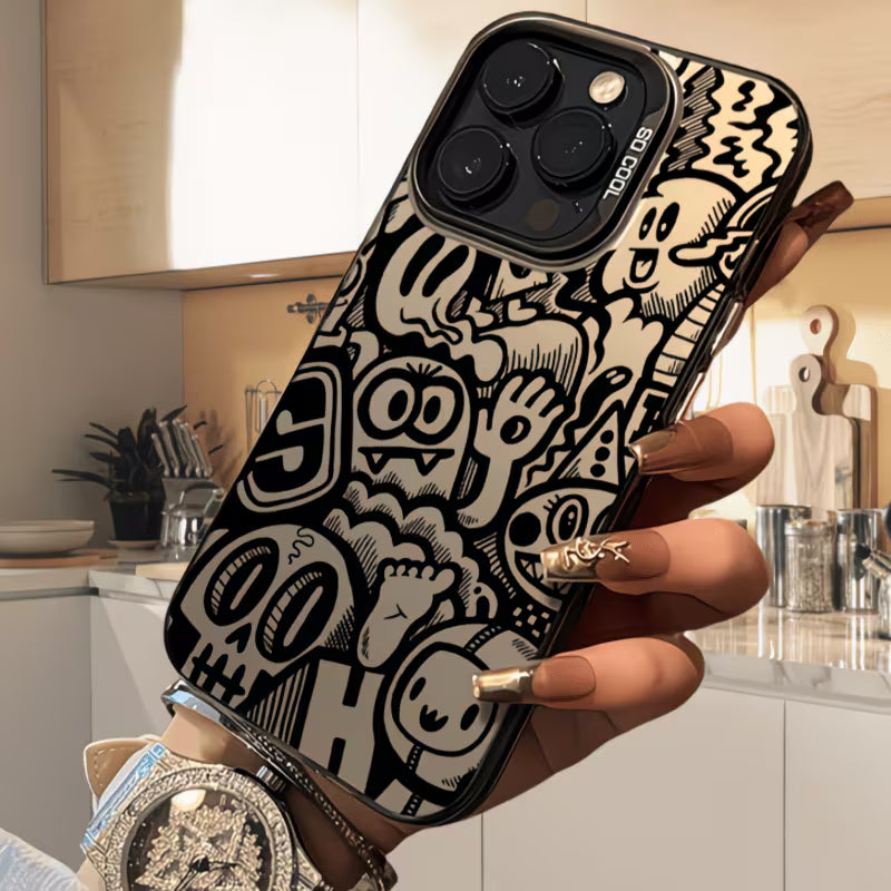 Case Grafiti Negro Láser - iPhone 15 Pro Max
