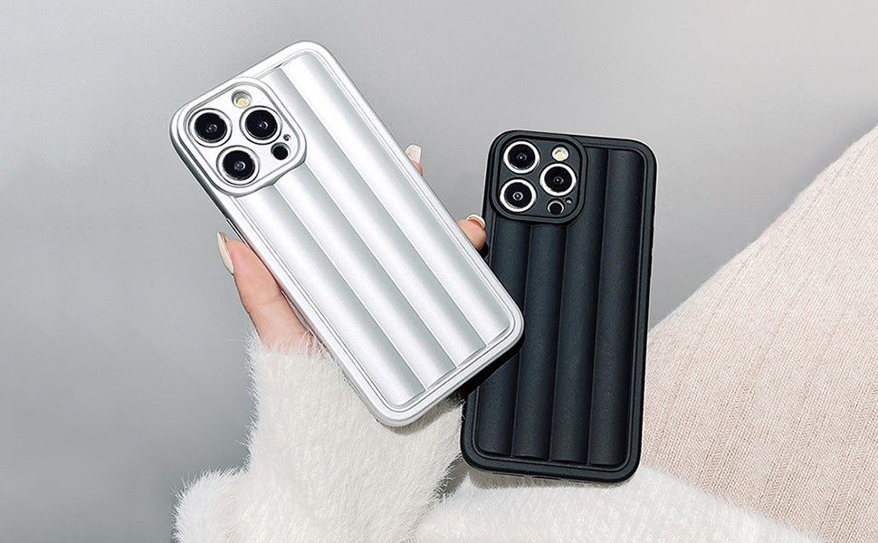 Case Rayas 3D - iPhone 14 - Negro