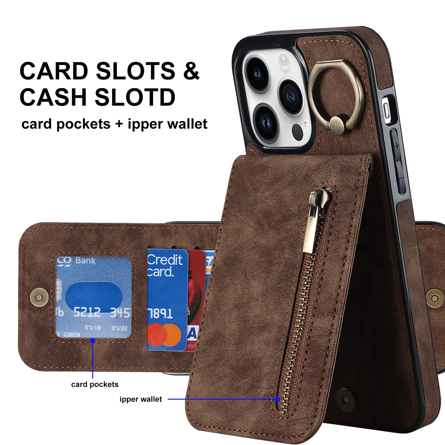 Case Wallet - iPhone 14 - Marrón