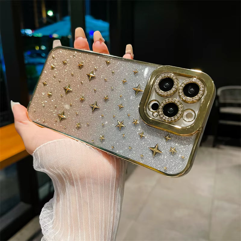 Case Glitter Diamantes - iPhone 15 - Oro