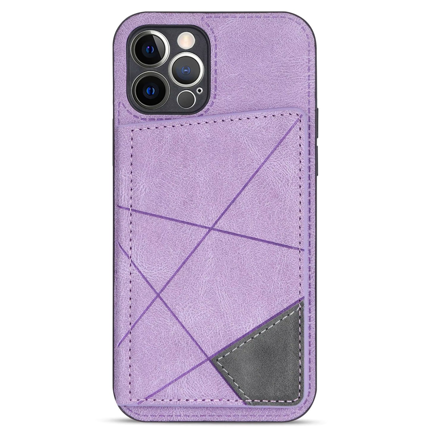 Case Cuero PU Antigolpes - iPhone 14 Pro - Púrpura