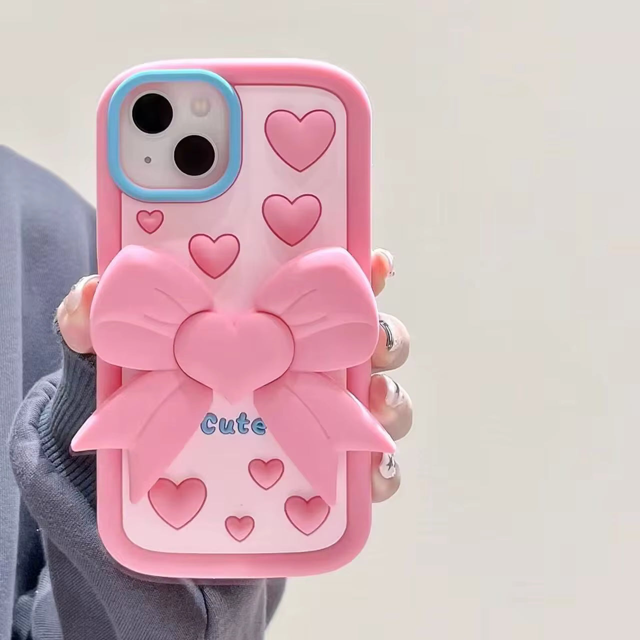 Case 3D Cute Cartoon Girl - iPhone 16 Pro Max - Rosa