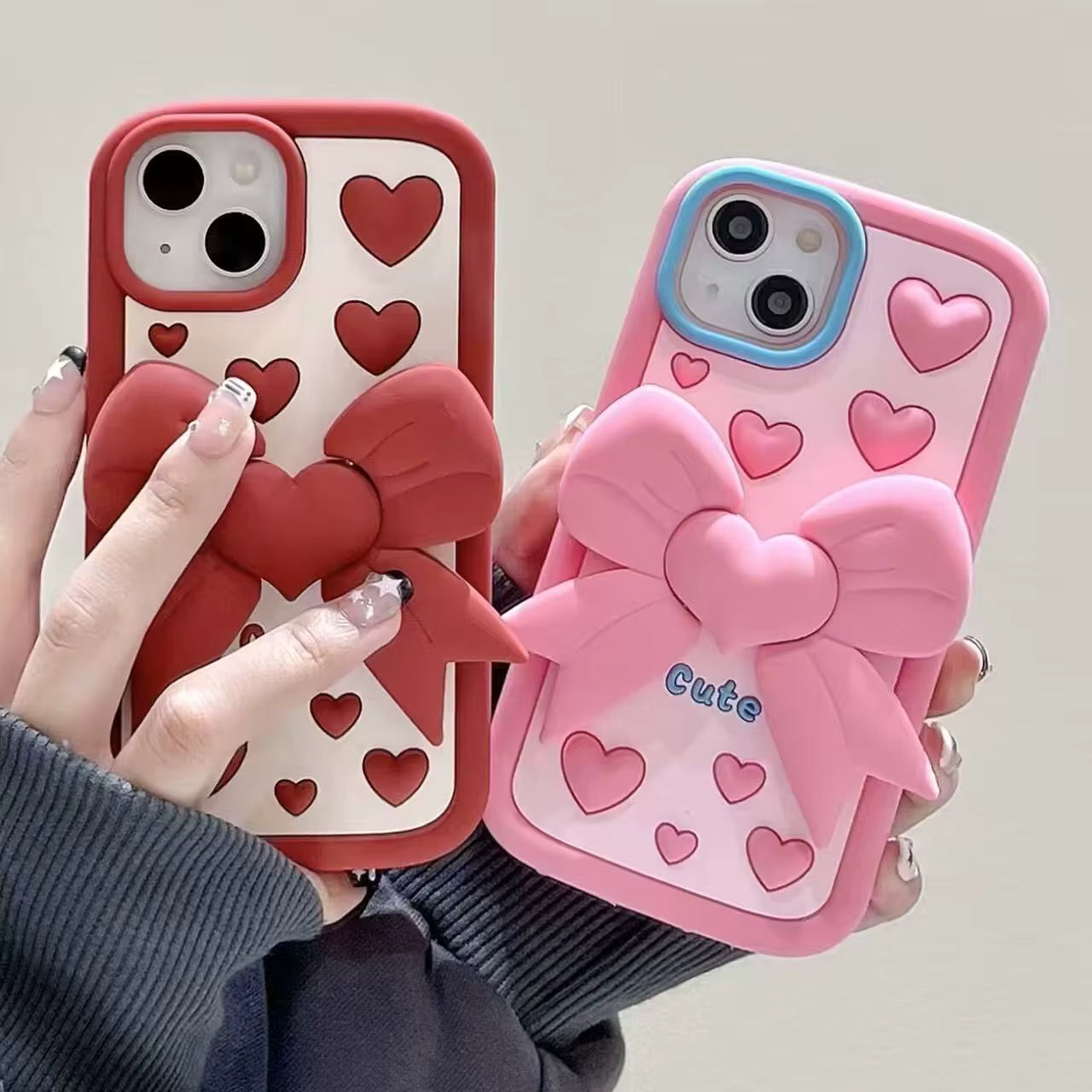 Case 3D Cute Cartoon Girl - iPhone 15 - Rojo