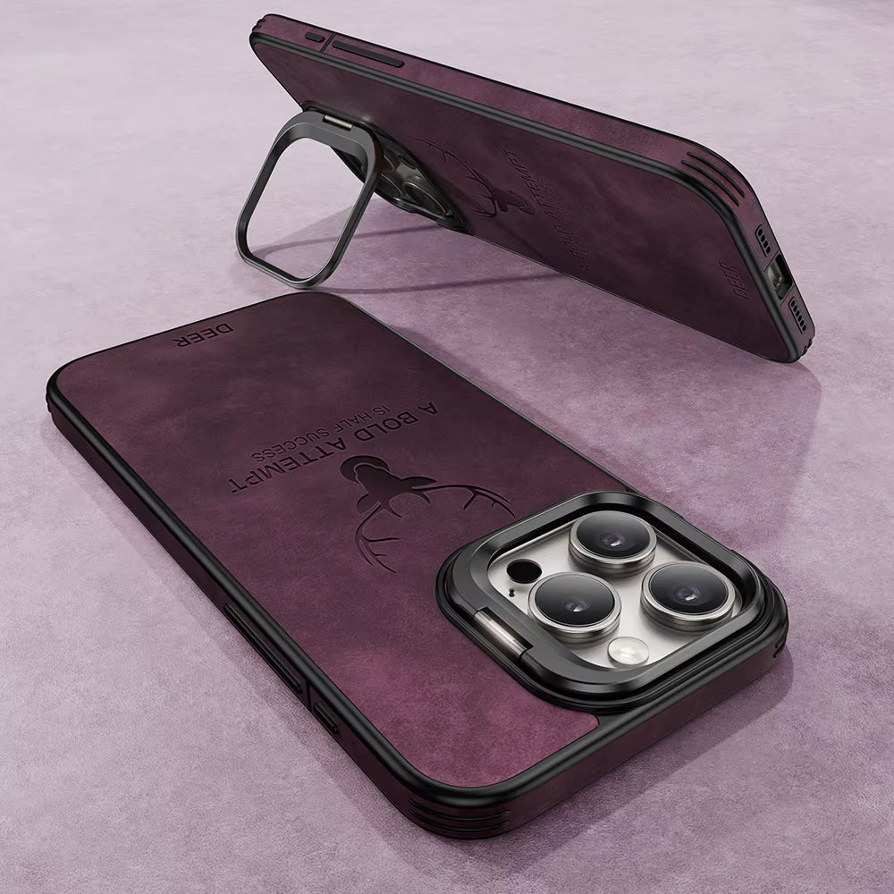 Case de Cuero PU Premium Ciervo - Iphone 14 - Púrpura