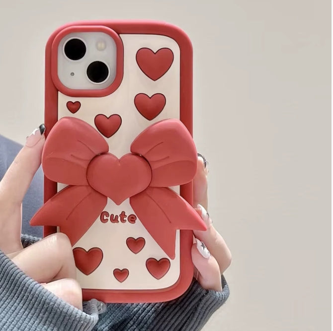 Case 3D Cute Cartoon Girl - iPhone 15 - Rojo