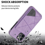 Case Cuero PU Antigolpes - iPhone 14 Pro - Púrpura