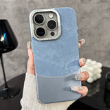 Case de Fibra de Carbono de Terciopelo - iPhone 15 - Azul