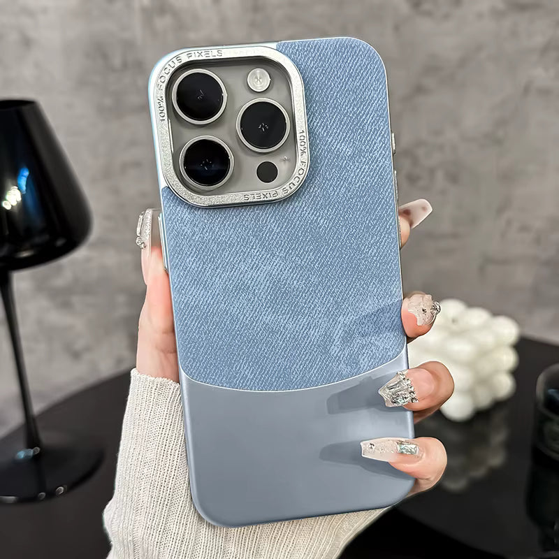 Case de Fibra de Carbono de Terciopelo - iPhone 15 - Azul