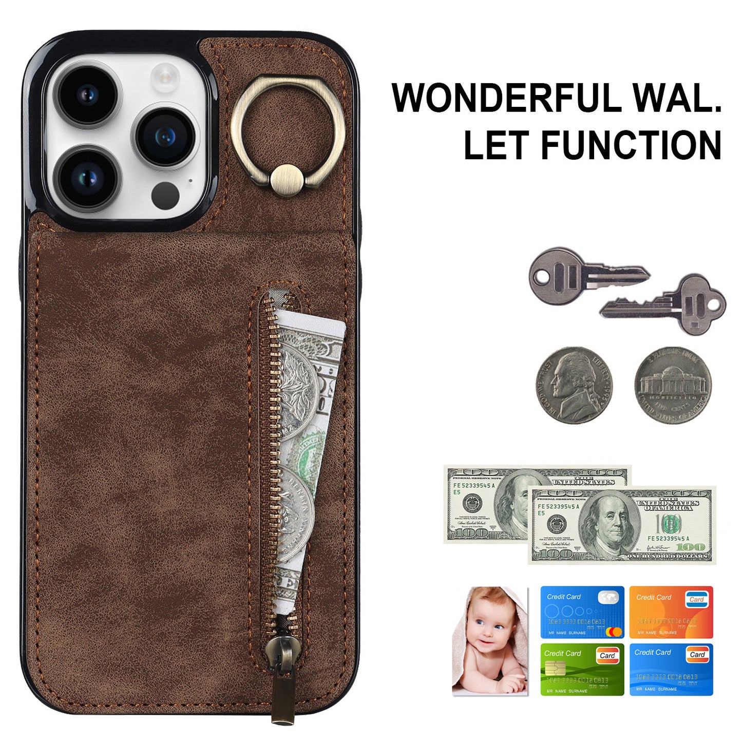 Case Wallet - iPhone 14 - Marrón