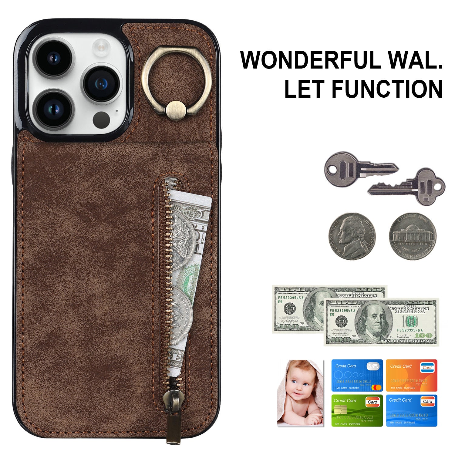 Case Wallet - iPhone 14 - Marrón