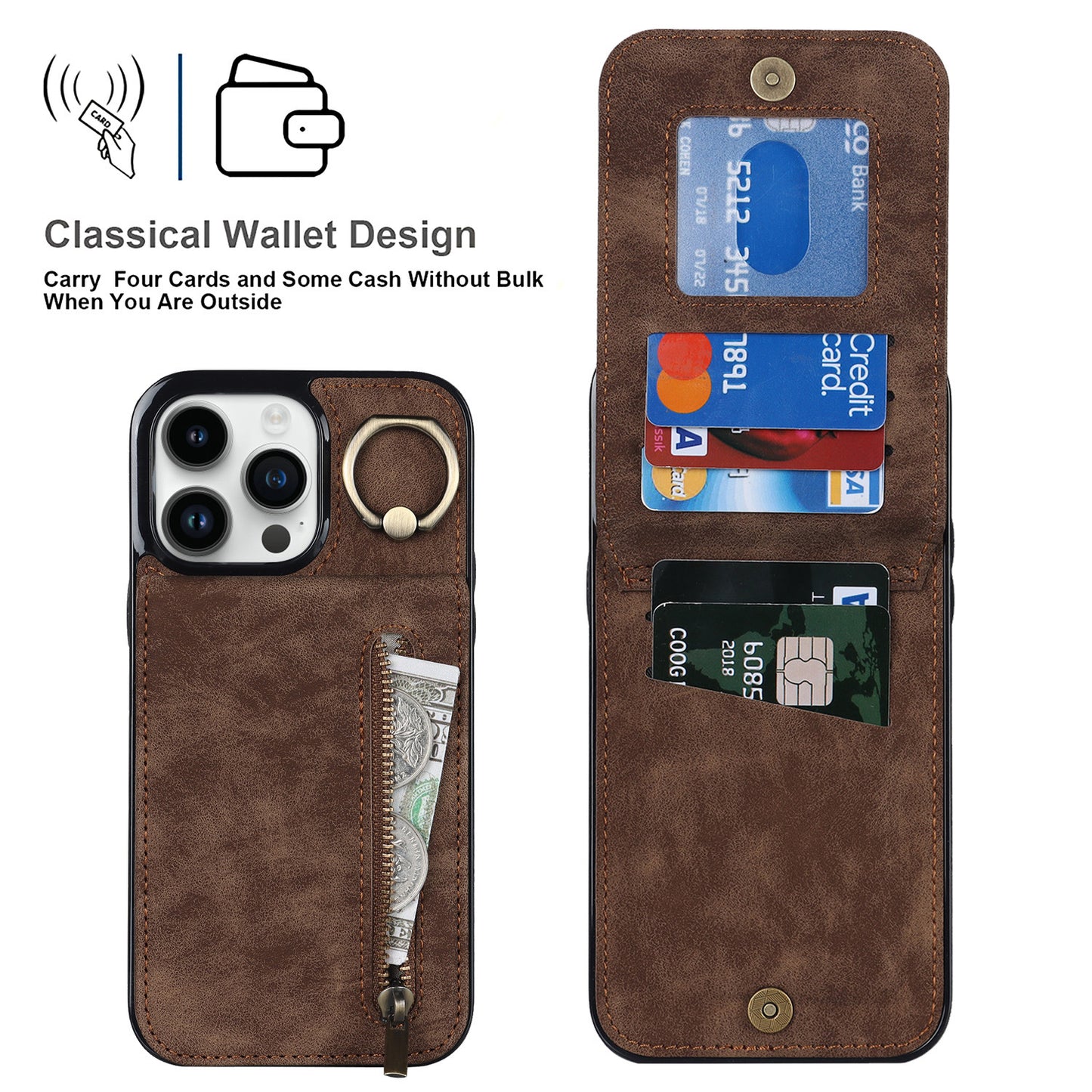 Case Wallet - iPhone 14 - Marrón
