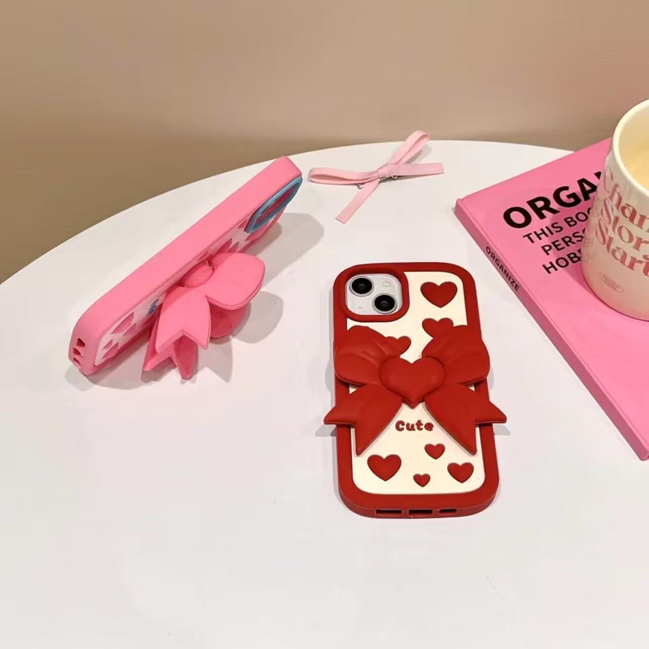 Case 3D Cute Cartoon Girl - iPhone 15 - Rojo