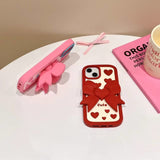 Case 3D Cute Cartoon Girl - iPhone 15 - Rojo