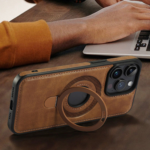 Case Cuero Genuino c/ MagSafe - iPhone 14 - Marrón