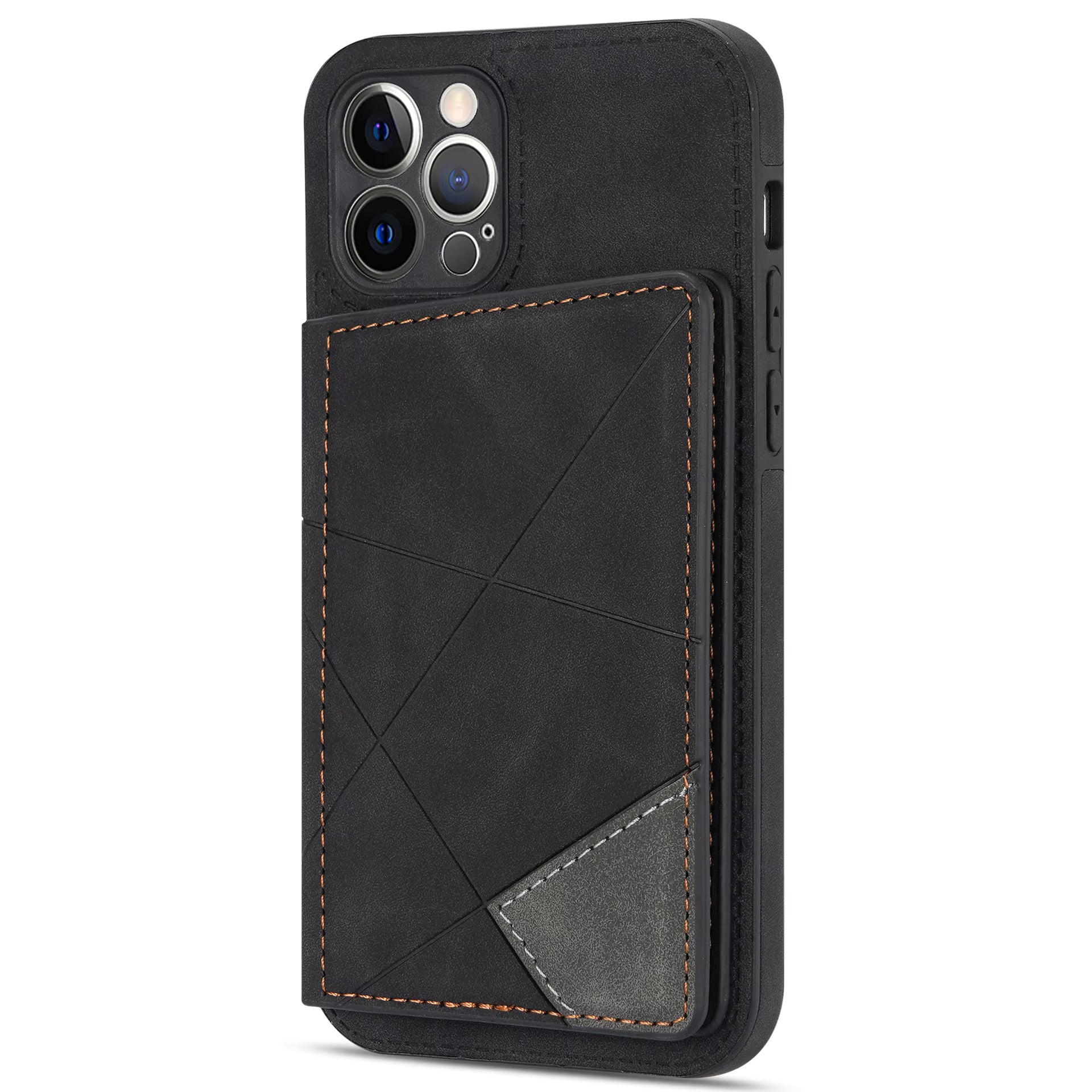 Case Cuero PU Antigolpes - iPhone 14 - Negro