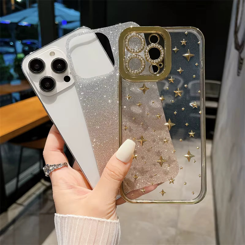 Case Glitter Diamantes - iPhone 14 - Oro
