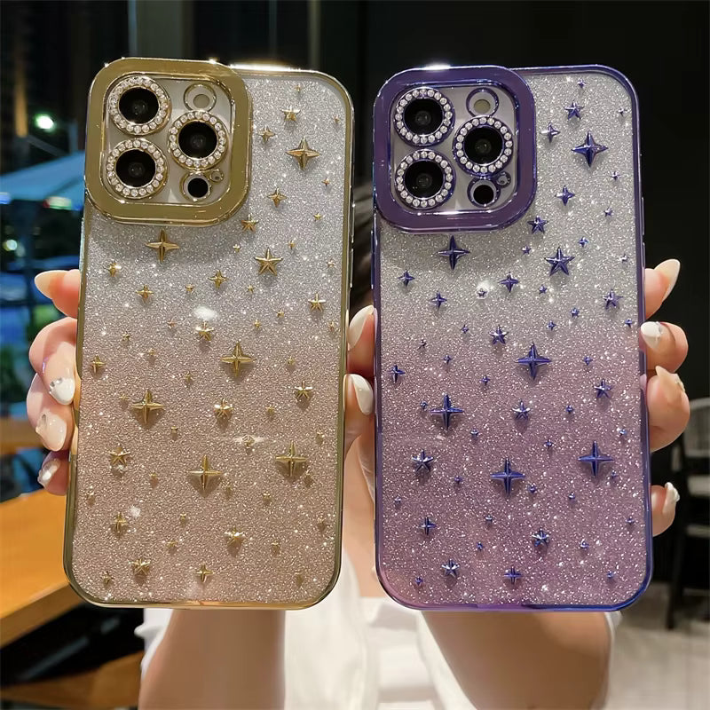 Case Glitter Diamantes - iPhone 15 - Oro