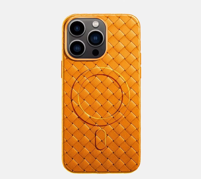 Case Magnetic Wireless Charging Braided - iPhone 14 - Naranja
