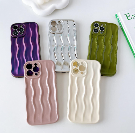 Case Ondas de Agua Galvanizada - iPhone 14 - Rosa